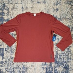 Xersion Boy's Size Large 14/16 Husky Long Sleeve Crewneck Tee - Brick Red